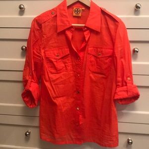 Tory Burch gold button blouse. 100% cotton.